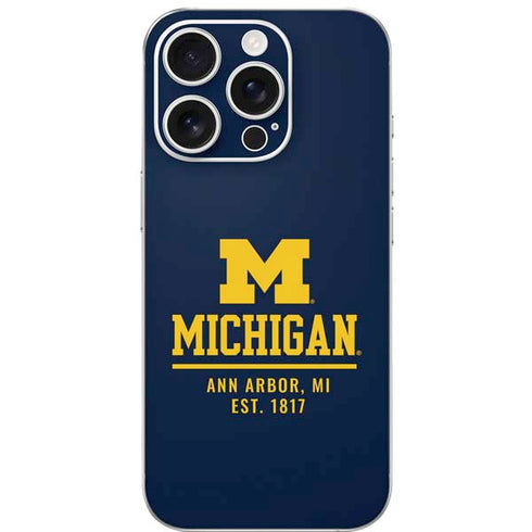 University of Michigan Ann Arbor Est 1817 iPhone 16 Pro Skin